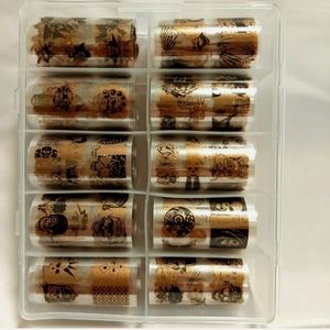 foil Nail Art  Transfer Sticker Decoration   gold skull Hallo2